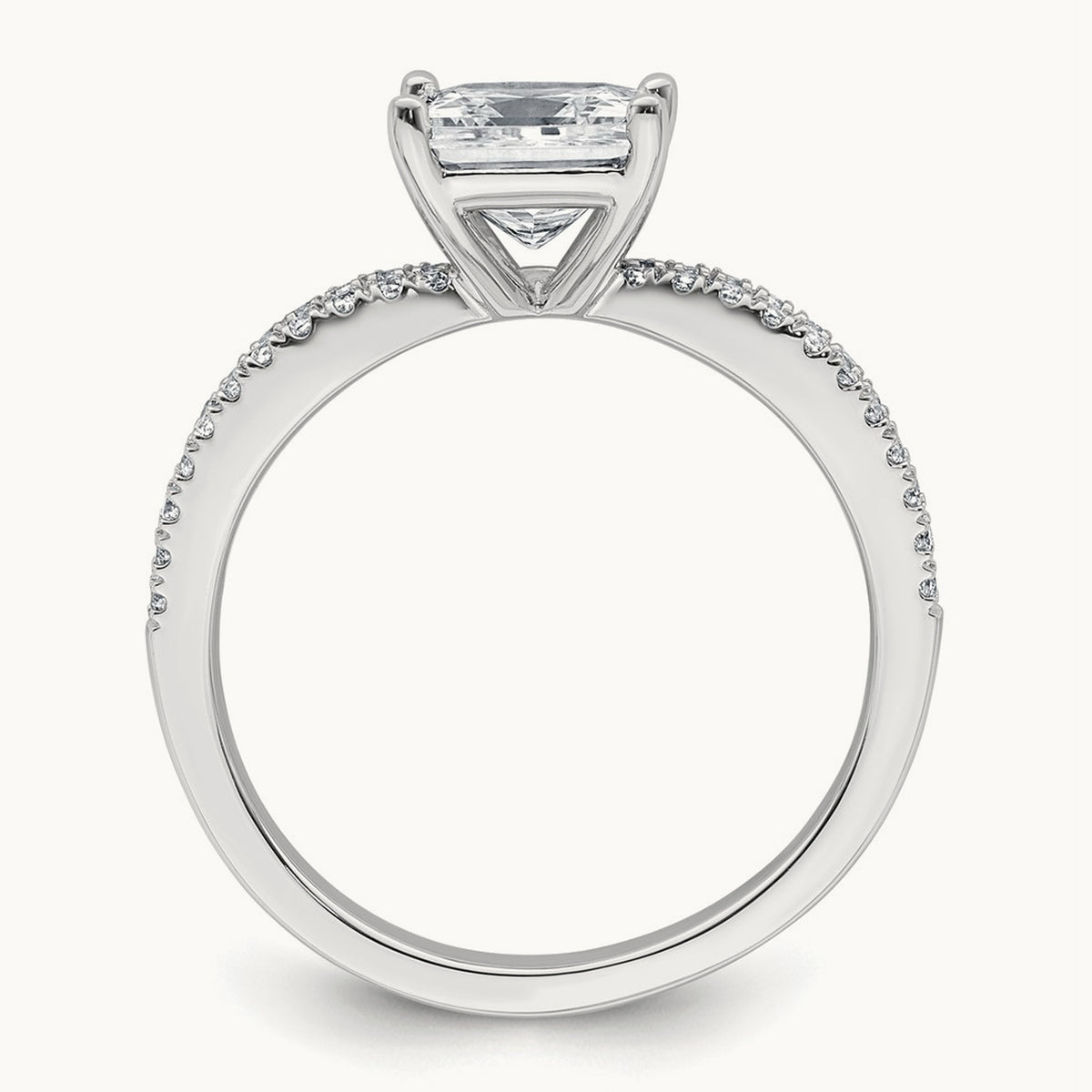 Princess Engagement Ring, 1.25-2.75 ct tw Lab-Grown Diamond — 1 3/4 ct, 14K White Gold