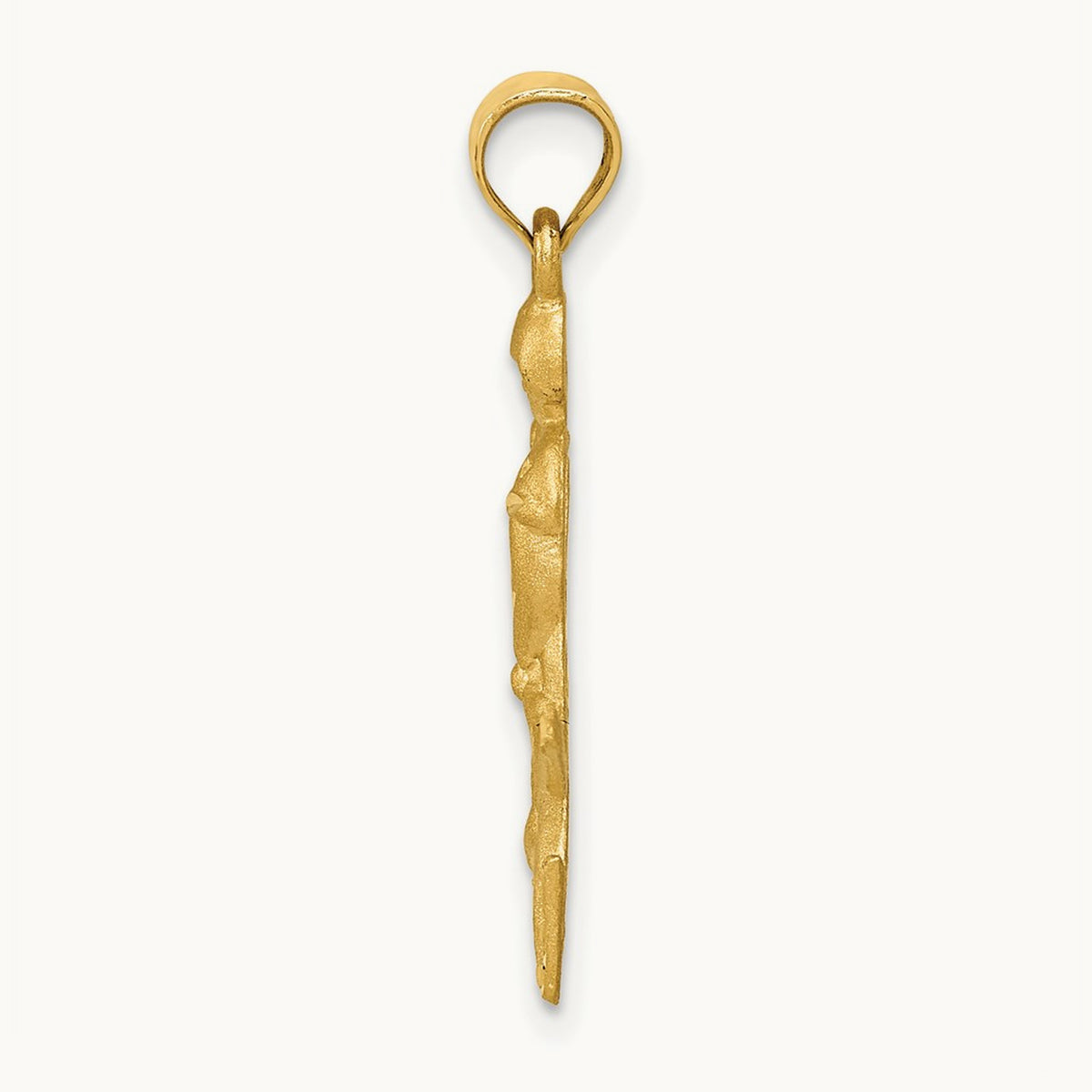 Satin D/C Hockey Player Pendant, 14K