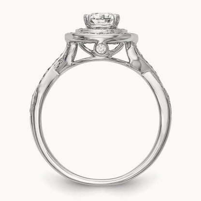 Cushion Semi-Mount Halo Engagement Ring, 0.50 ct tw