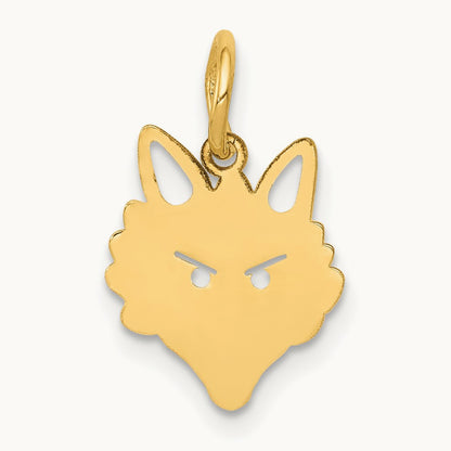 Fox Head Charm, 14K