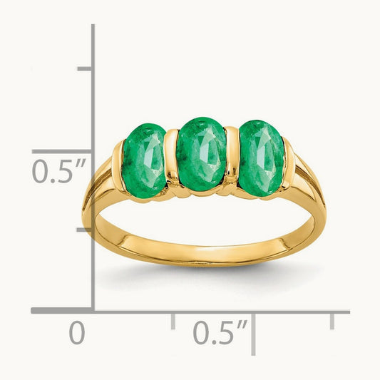 6x4mm Oval Emerald ring, 14K