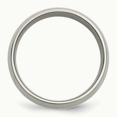 Titanium Sterling Silver Inlay 8mm Polished Band
