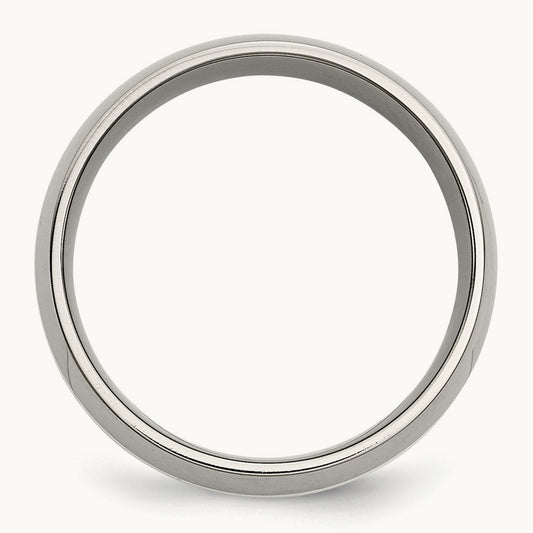 Titanium Sterling Silver Inlay 8mm Polished Band — photo set