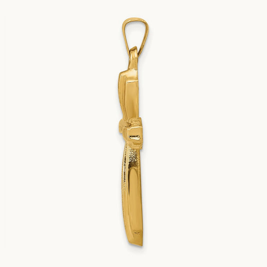 Textured and Polished Passion Cross Pendant — 34mm