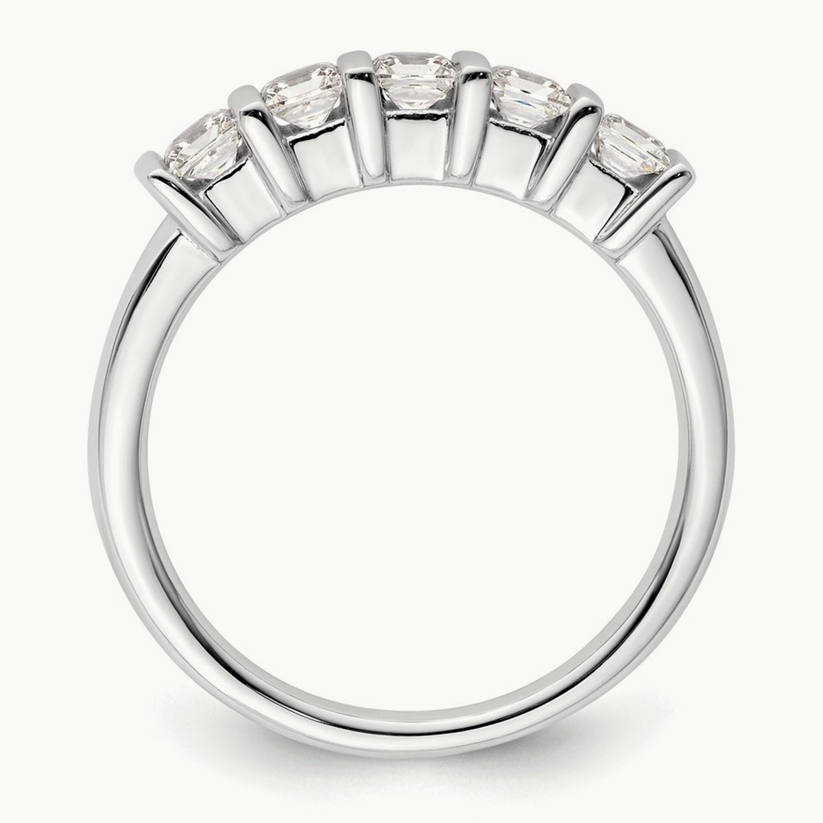Bar-Set Princess-Cut 5-Stone Band — 2/3 ct, 7