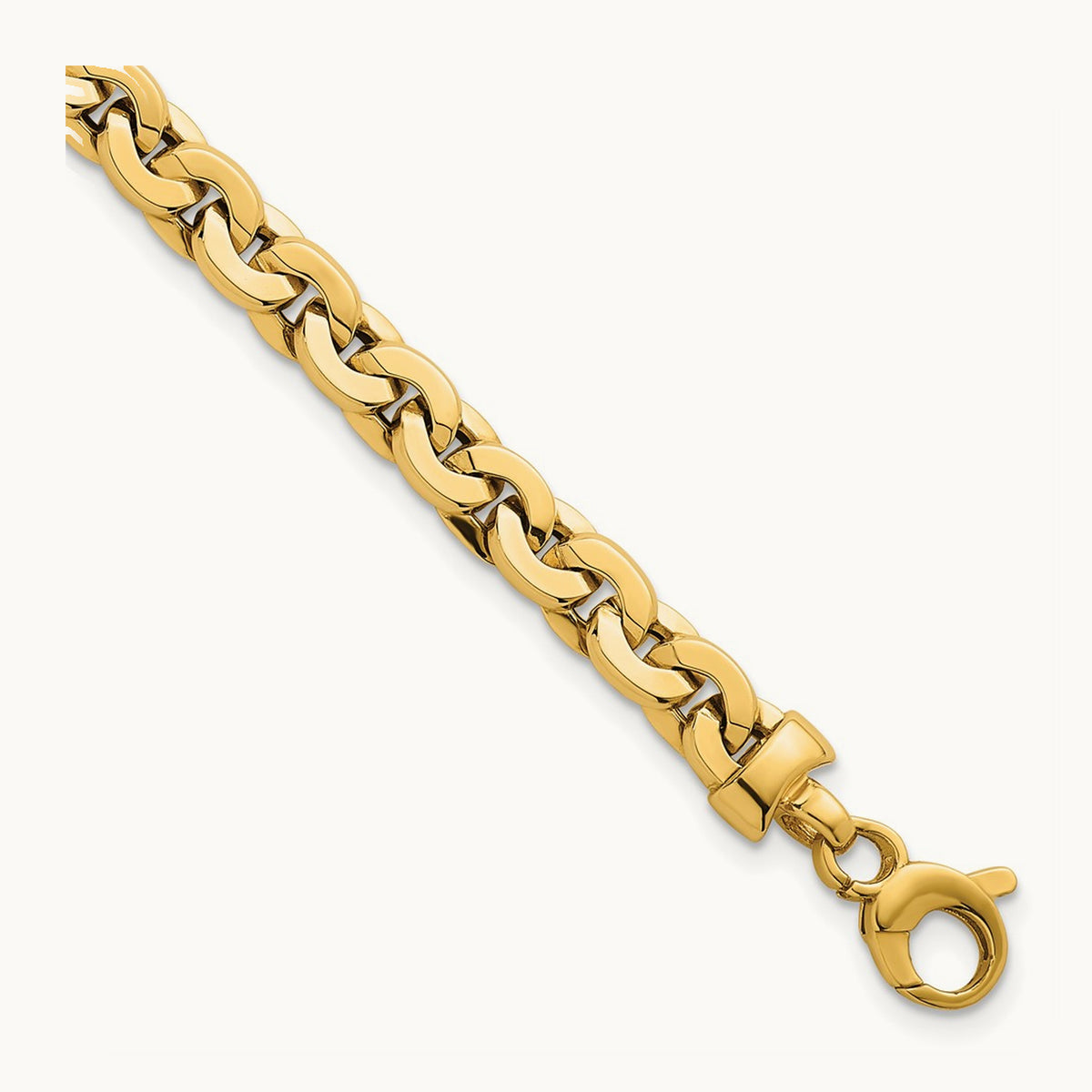 Polished Fancy Link 7.5 Inch Bracelet, 5.75mm, 14K