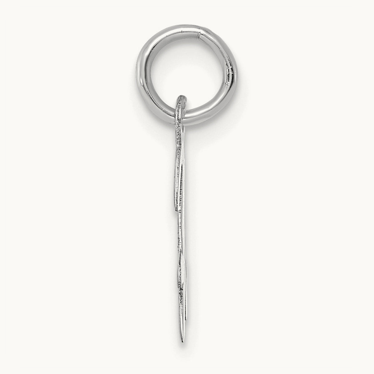 Small Script Letter H Initial Charm, 14K White Gold