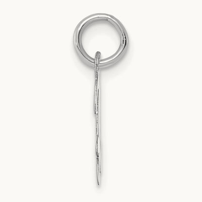 Small Script Letter H Initial Charm, 14K White Gold