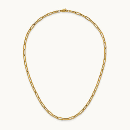 Polished 18in Paperclip Link Necklace, 14K