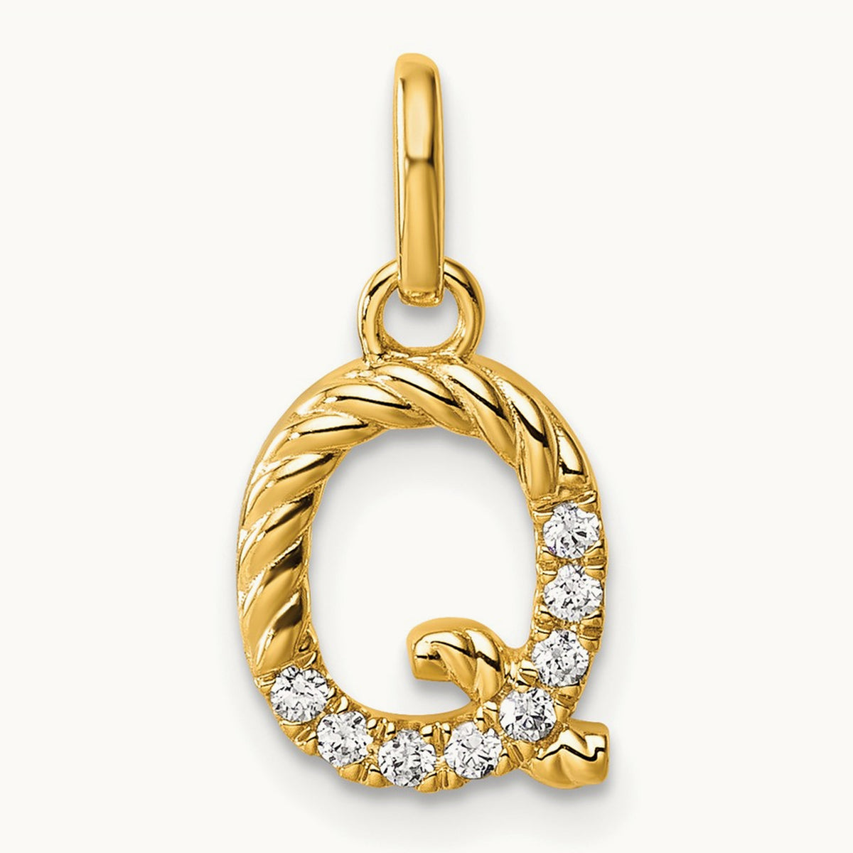 Twisted Diamond Charm — 14K Yellow Gold, Q