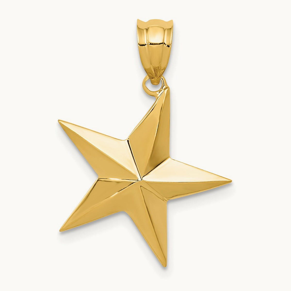 Polished Star Pendant, 14K