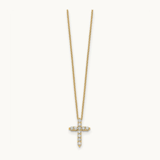 Diamond Cross 18 inch Necklace, 14K