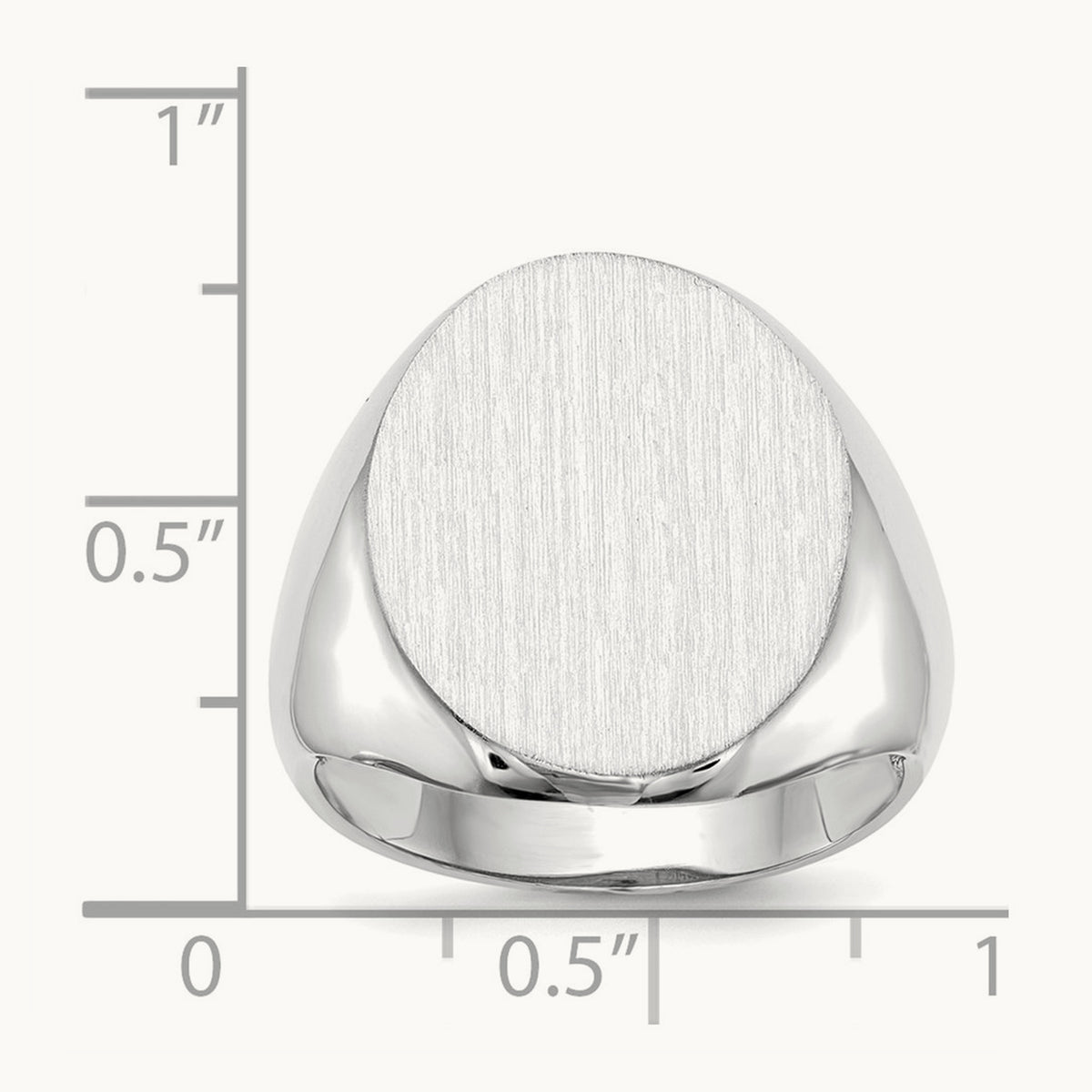 16.0x20. Open Back Signet Ring, 5mm, 14K White Gold