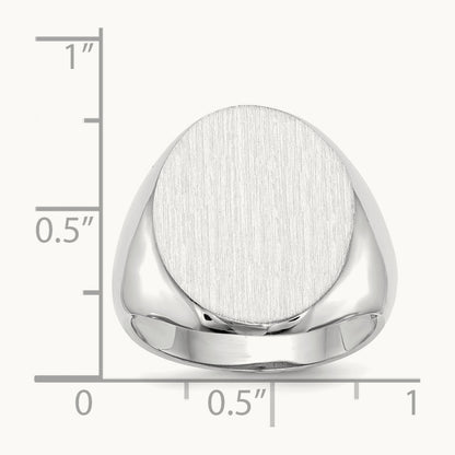 16.0x20. Open Back Signet Ring, 5mm, 14K White Gold