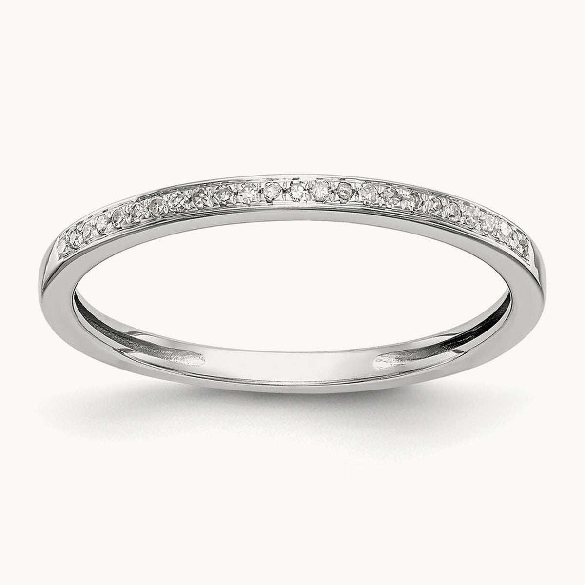 Set of 2 White Gold Diamond Wedding Band, 14K