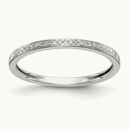 Set of 2 White Gold Diamond Wedding Band, 14K