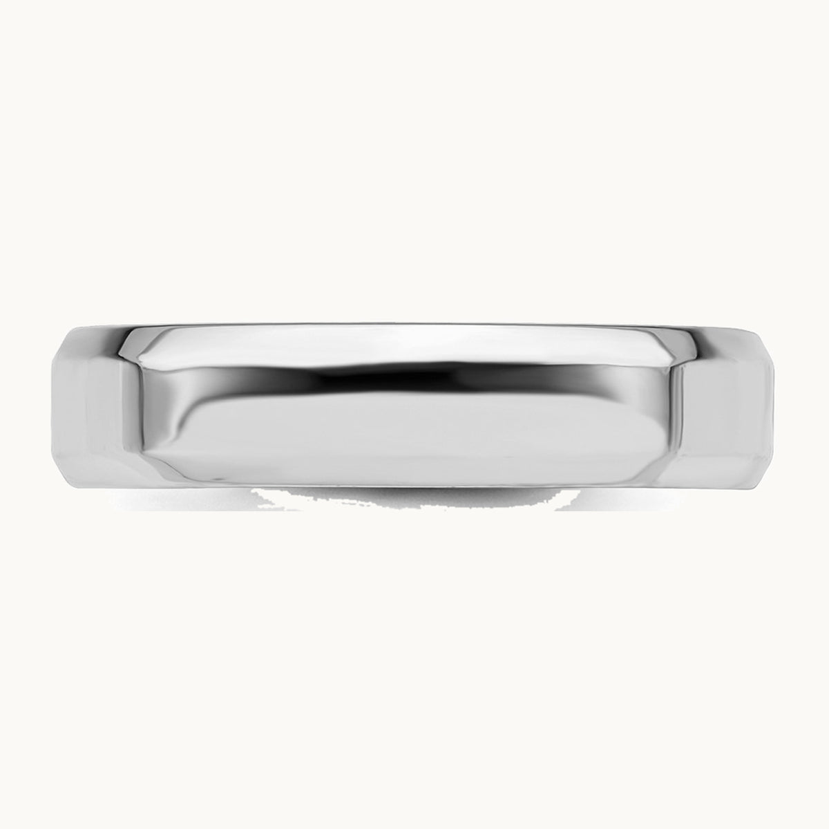 Sterling Silver Rhodium-plated 5mm Bevel Edge Band