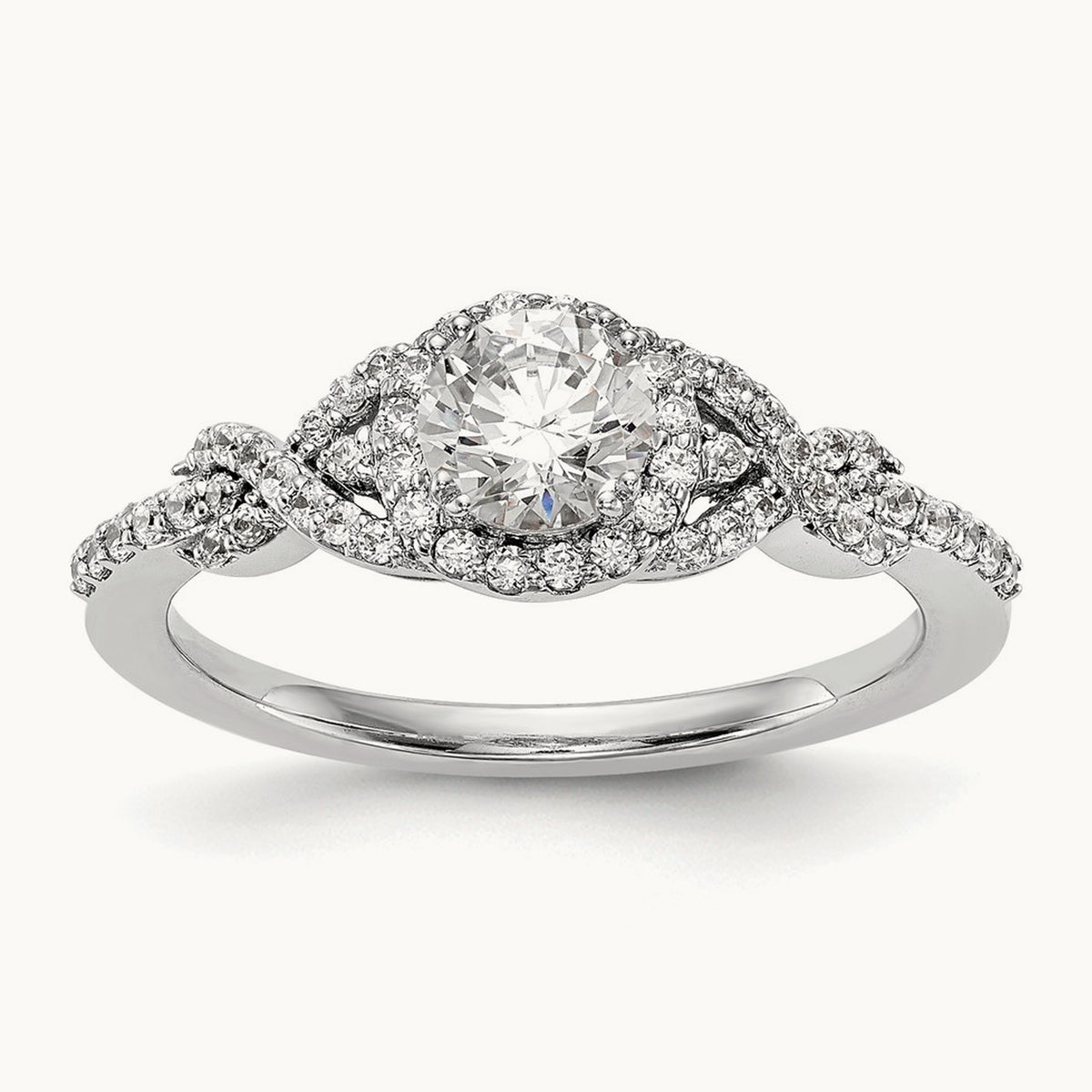 Round Semi-Mount Halo Engagement Ring, 0.25 ct tw