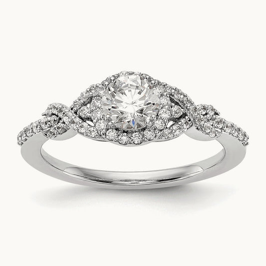 Round Semi-Mount Halo Engagement Ring, 0.25 ct tw