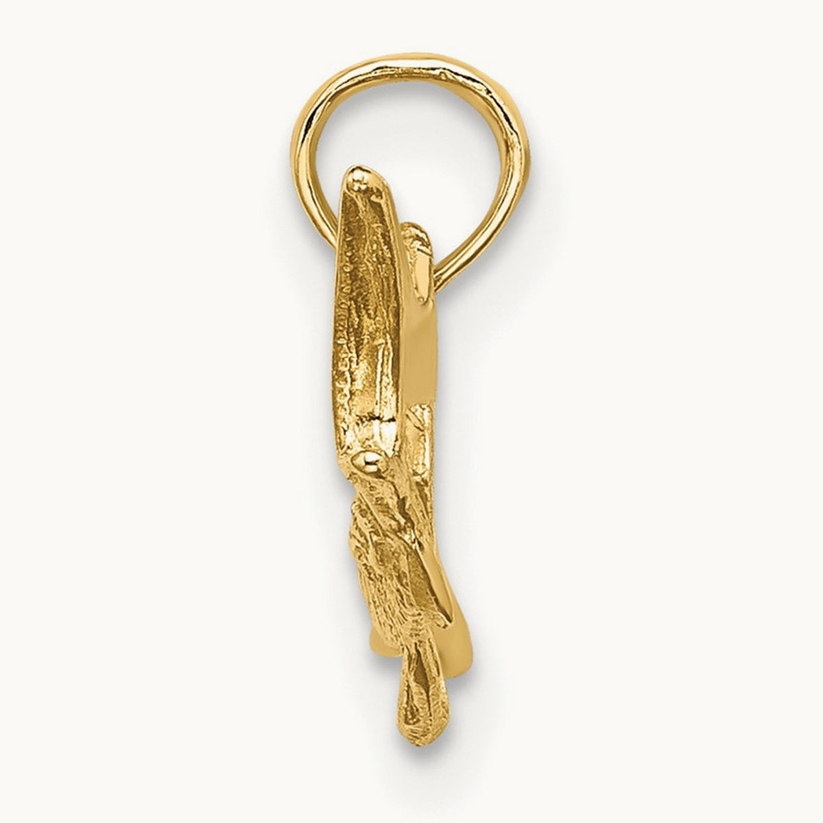 Textured 2-D Marlin Fish Charm, 14K