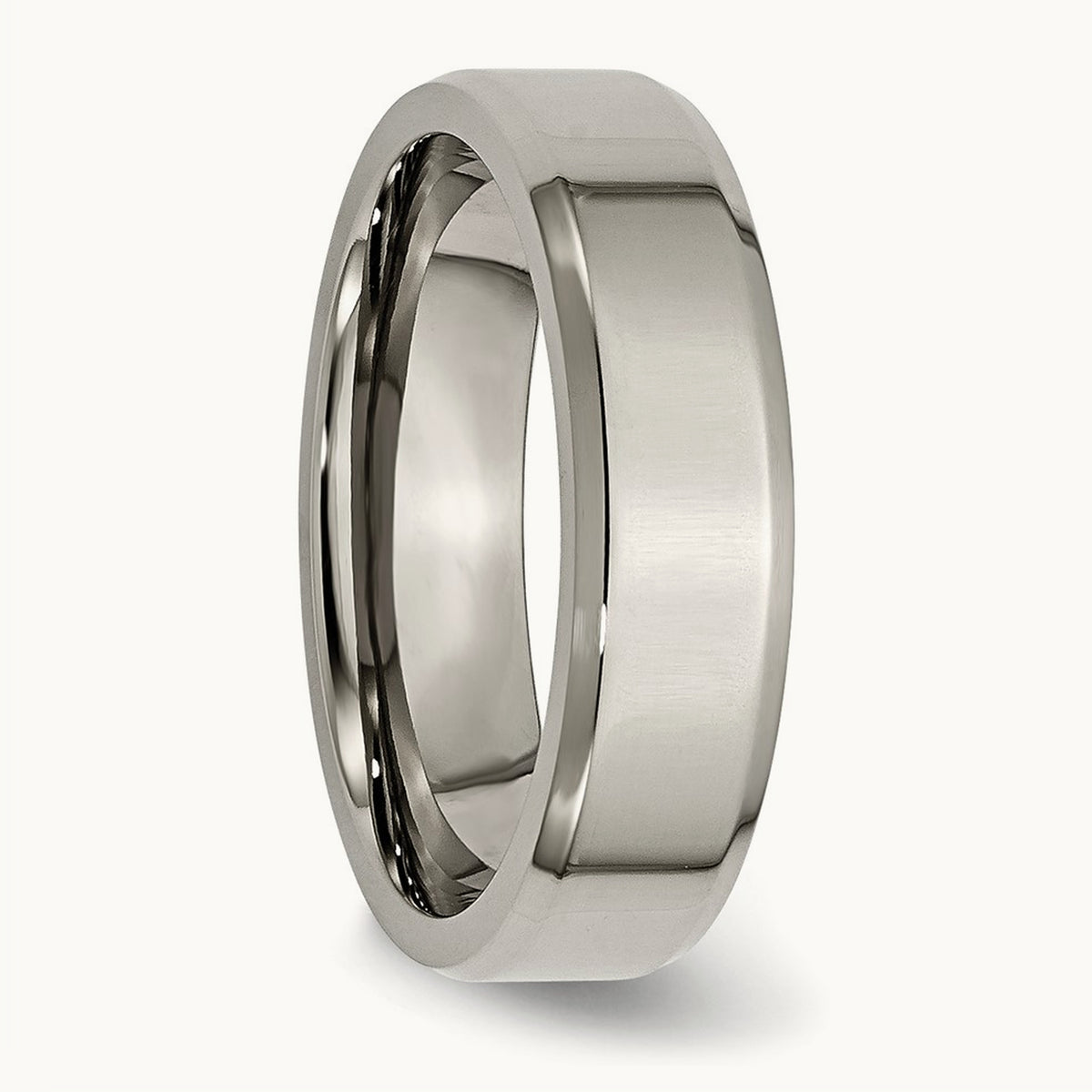 Polished Beveled Edge Band — 6mm