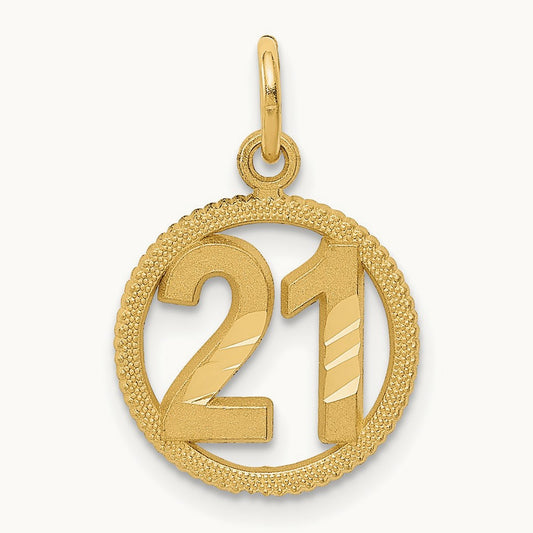 #21 in A Circle Pendant, 14K
