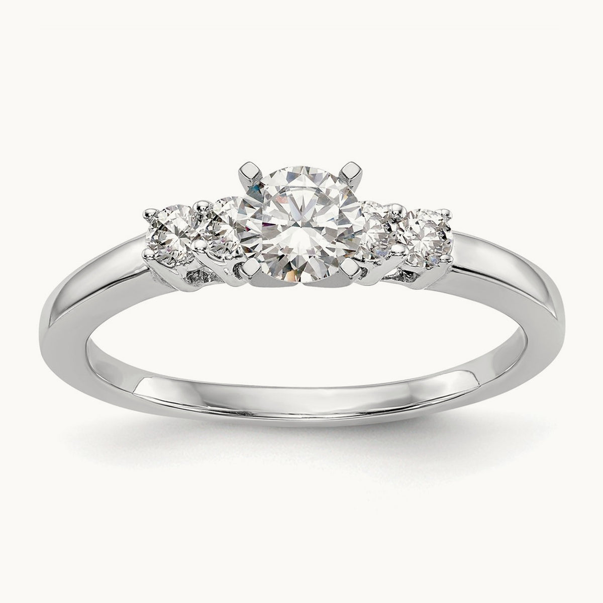 5-Stone Peg Set Semi-Mount Engagement Ring, 0.20 ct tw
