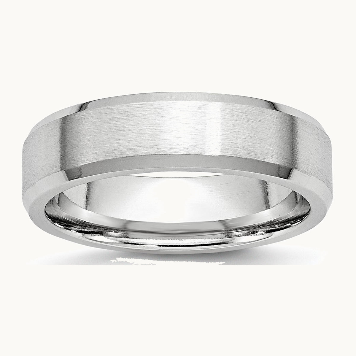Cobalt Satin and Polished Beveled Edge Band — 6mm