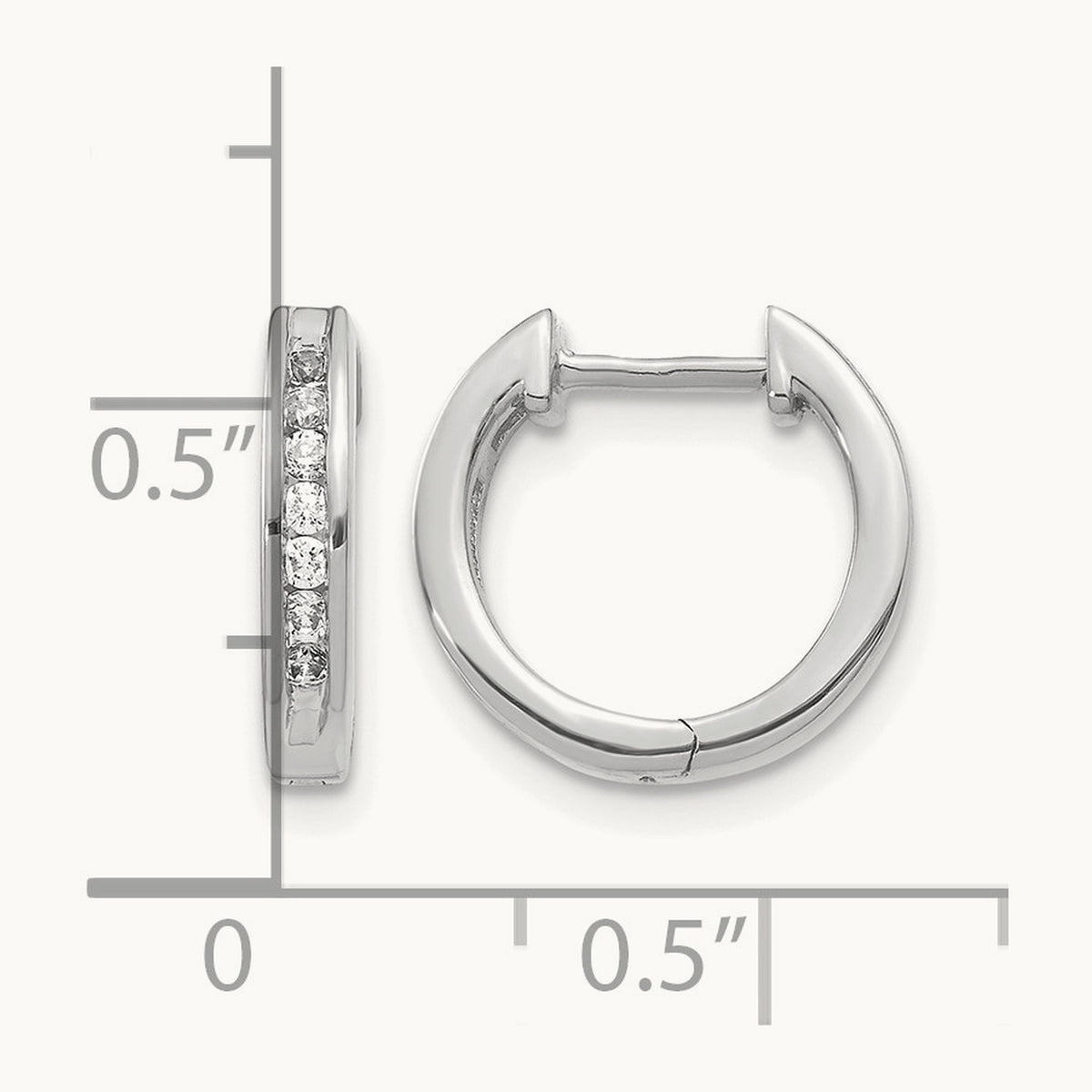 Diamond Hinged Hoop Earrings — 14K White Gold