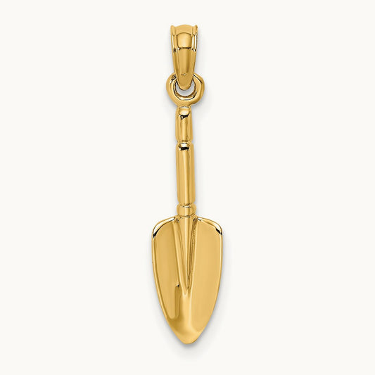 3-D Trowel Garden Tool Charm, 14K