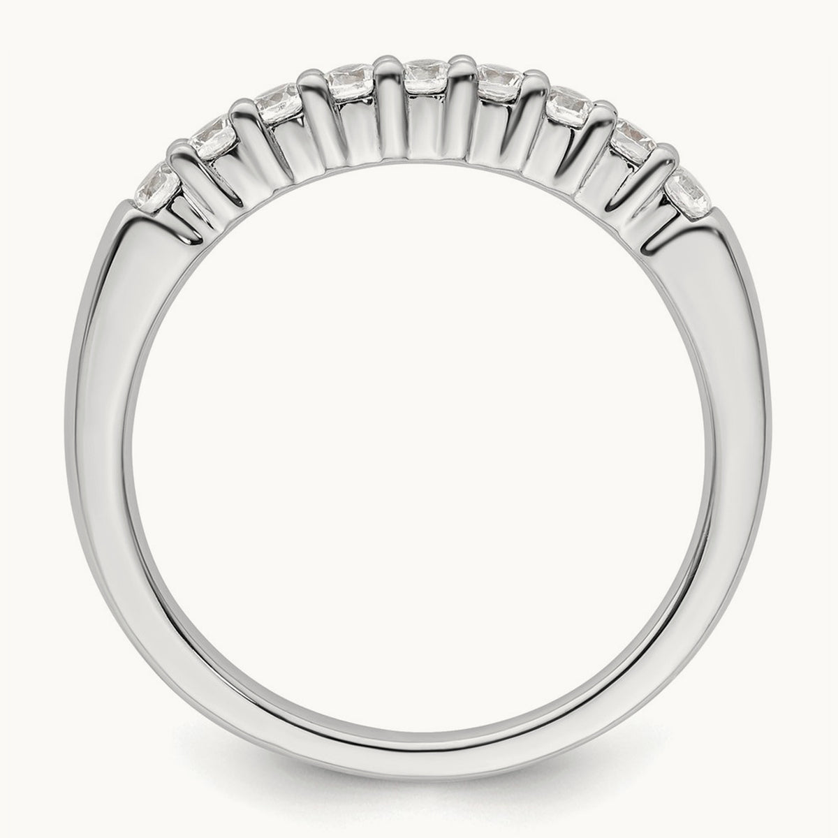 9-Stone Diamond Band, 14K White Gold