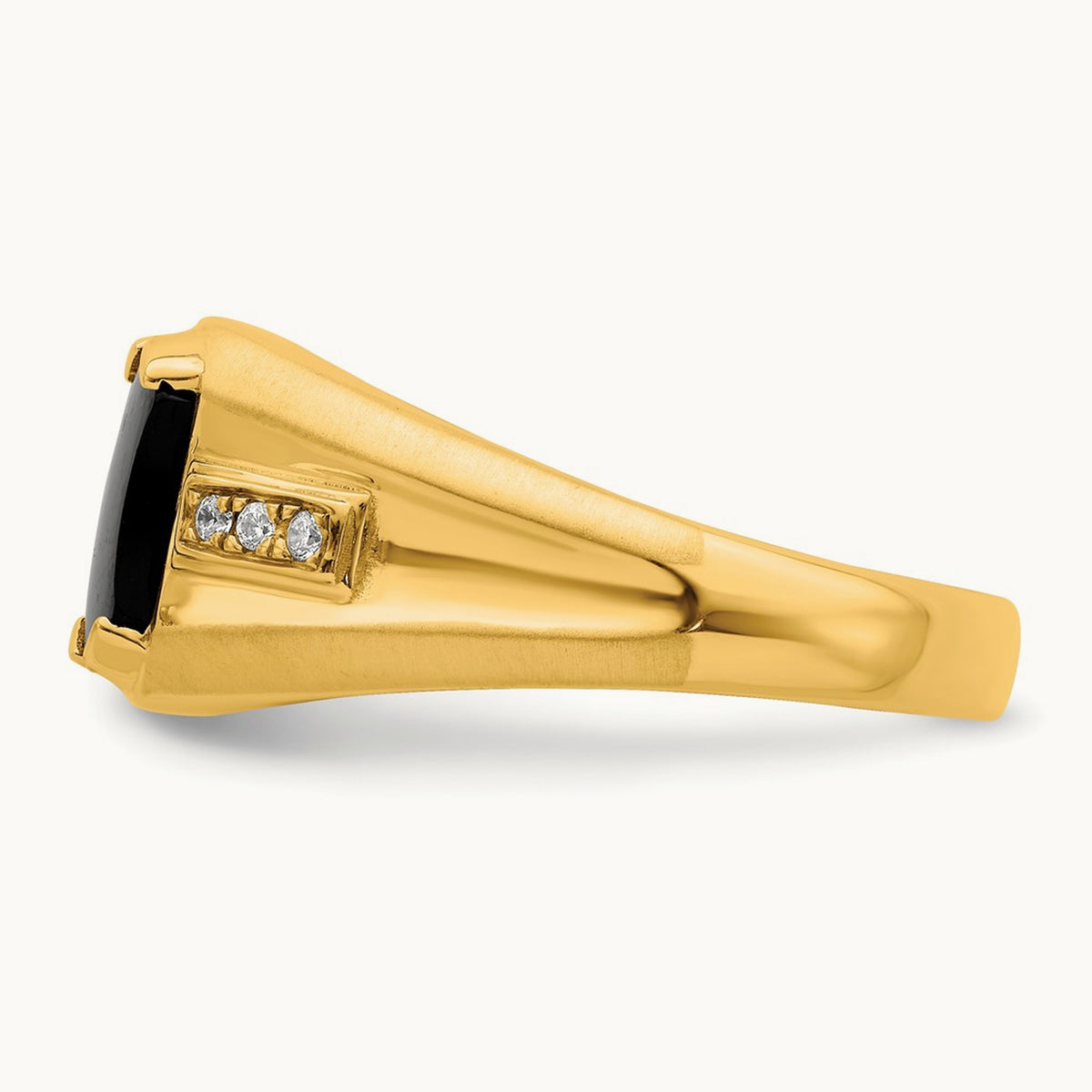 Onyx and Diamond Mens Ring, 14K