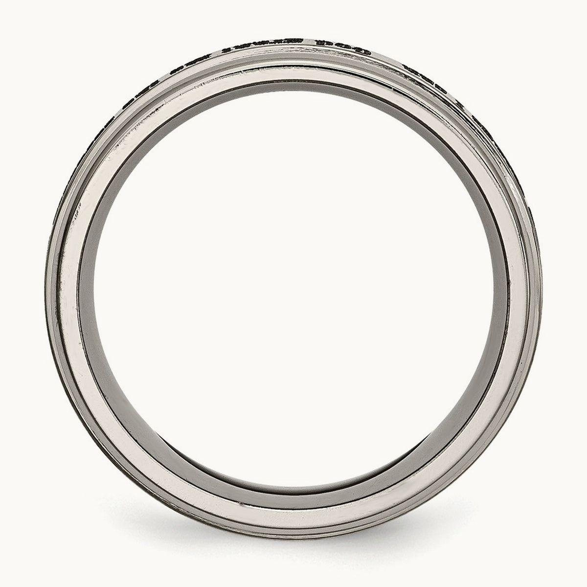 Brushed & Polished Serenity Laser Design Ridged Edge Band — photo set