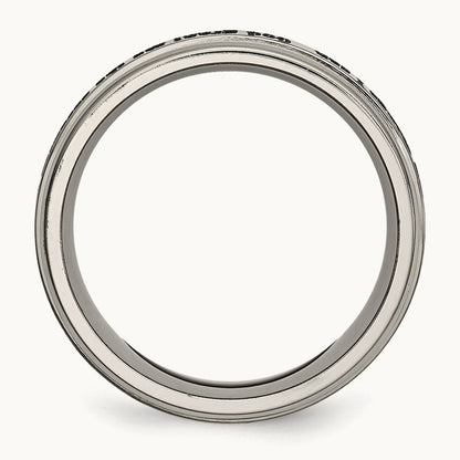Brushed & Polished Serenity Laser Design Ridged Edge Band — photo set
