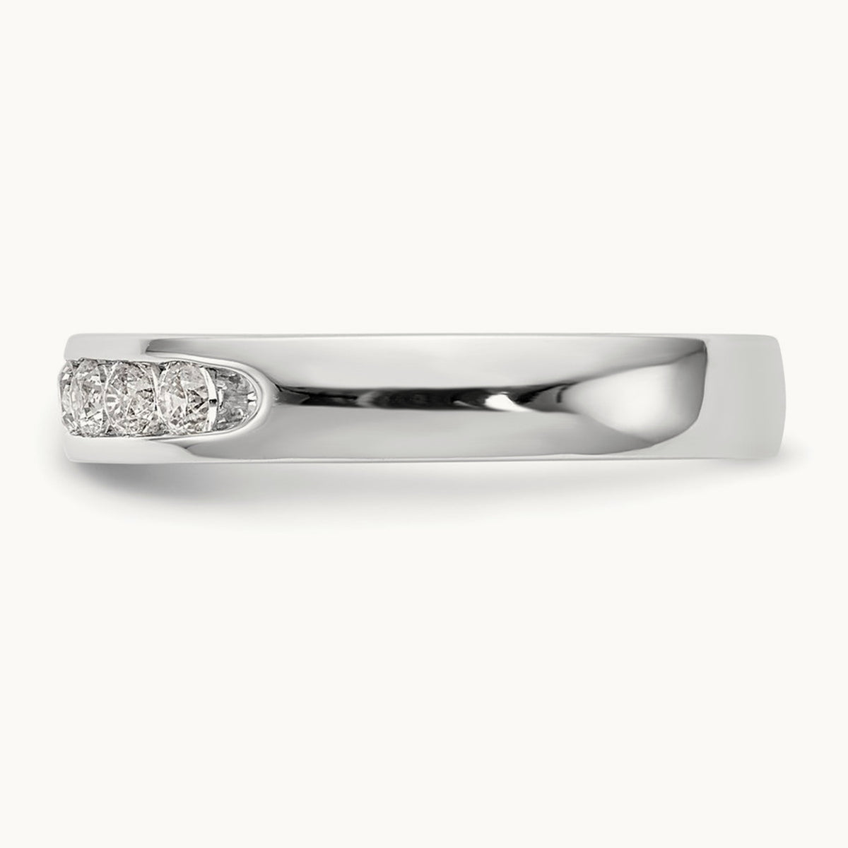 10-Stone Diamond Channel Band, 14K White Gold