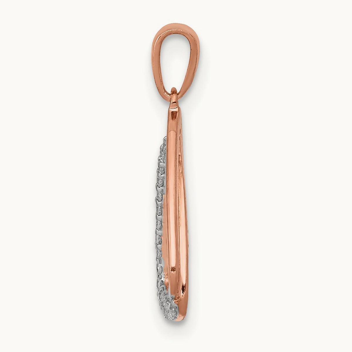 Diamond Double Triangle Pendant — 14K Rose Gold