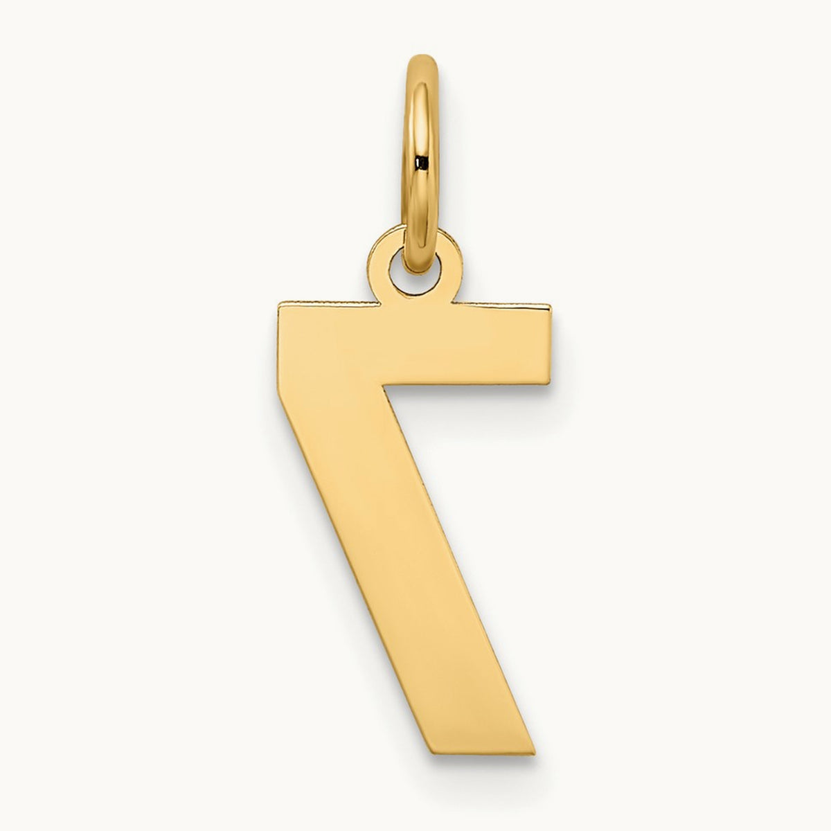 Small Satin Number 7 Charm — 14K Yellow Gold