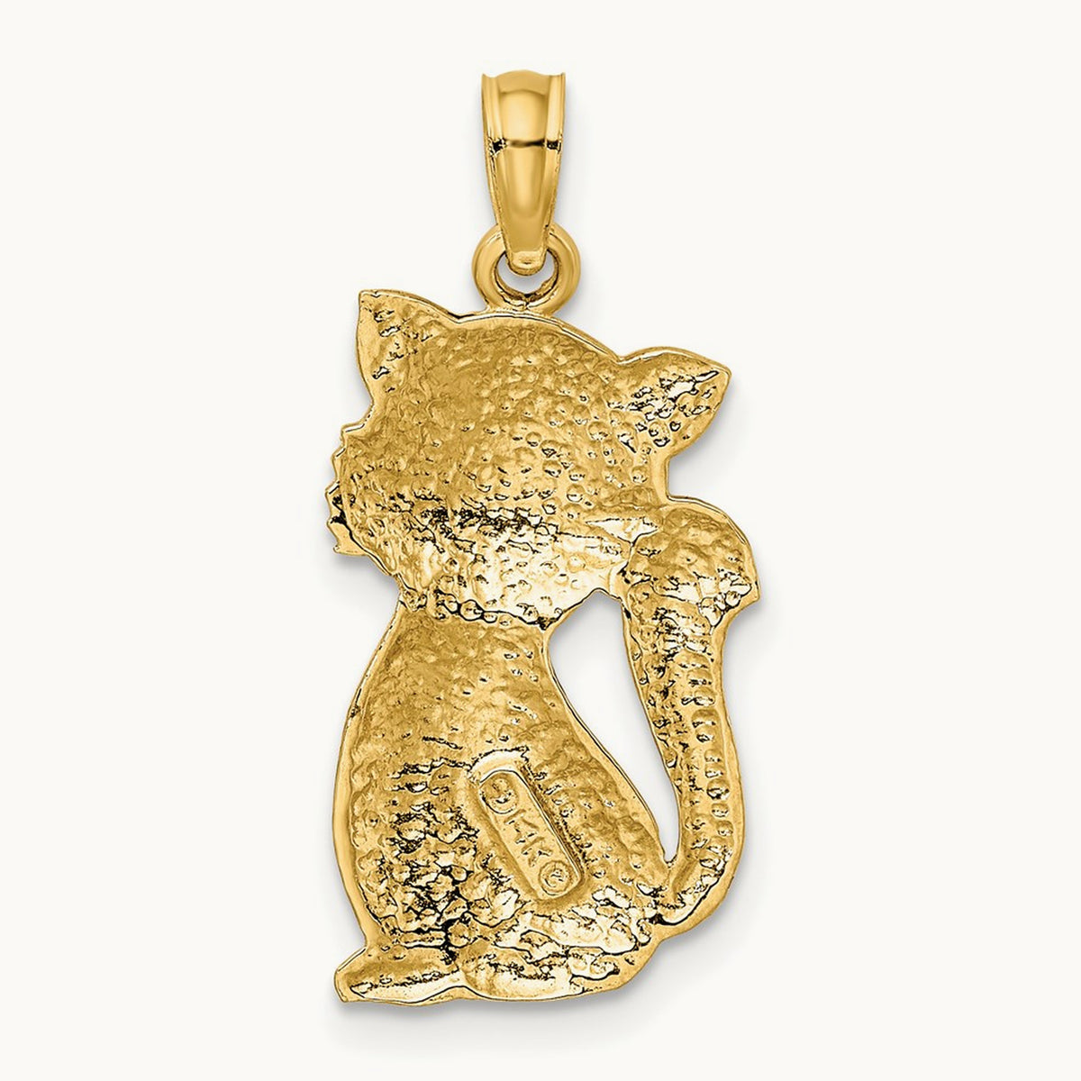 Sitting Cat Charm, 14K