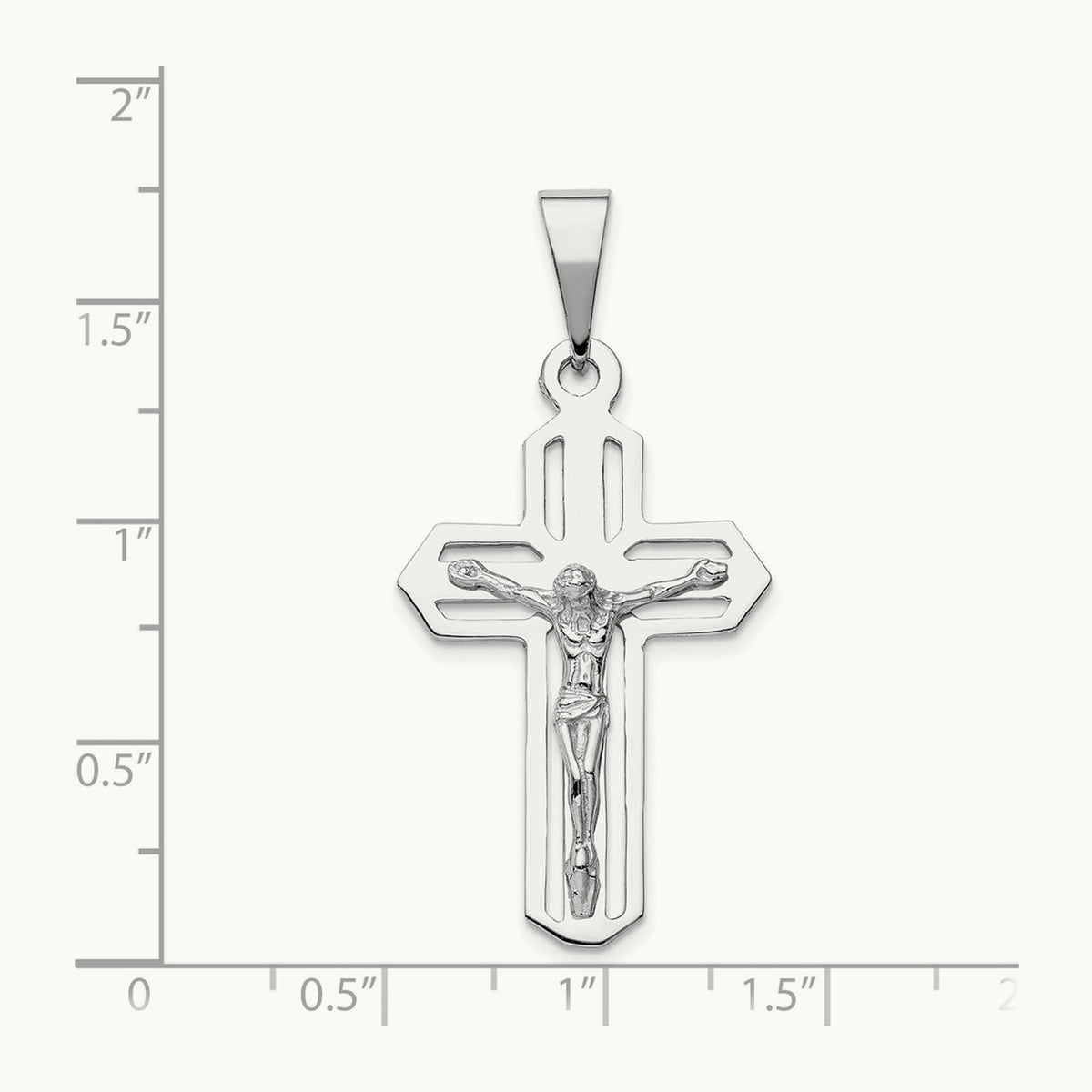 Crucifix Pendant, 14K White Gold