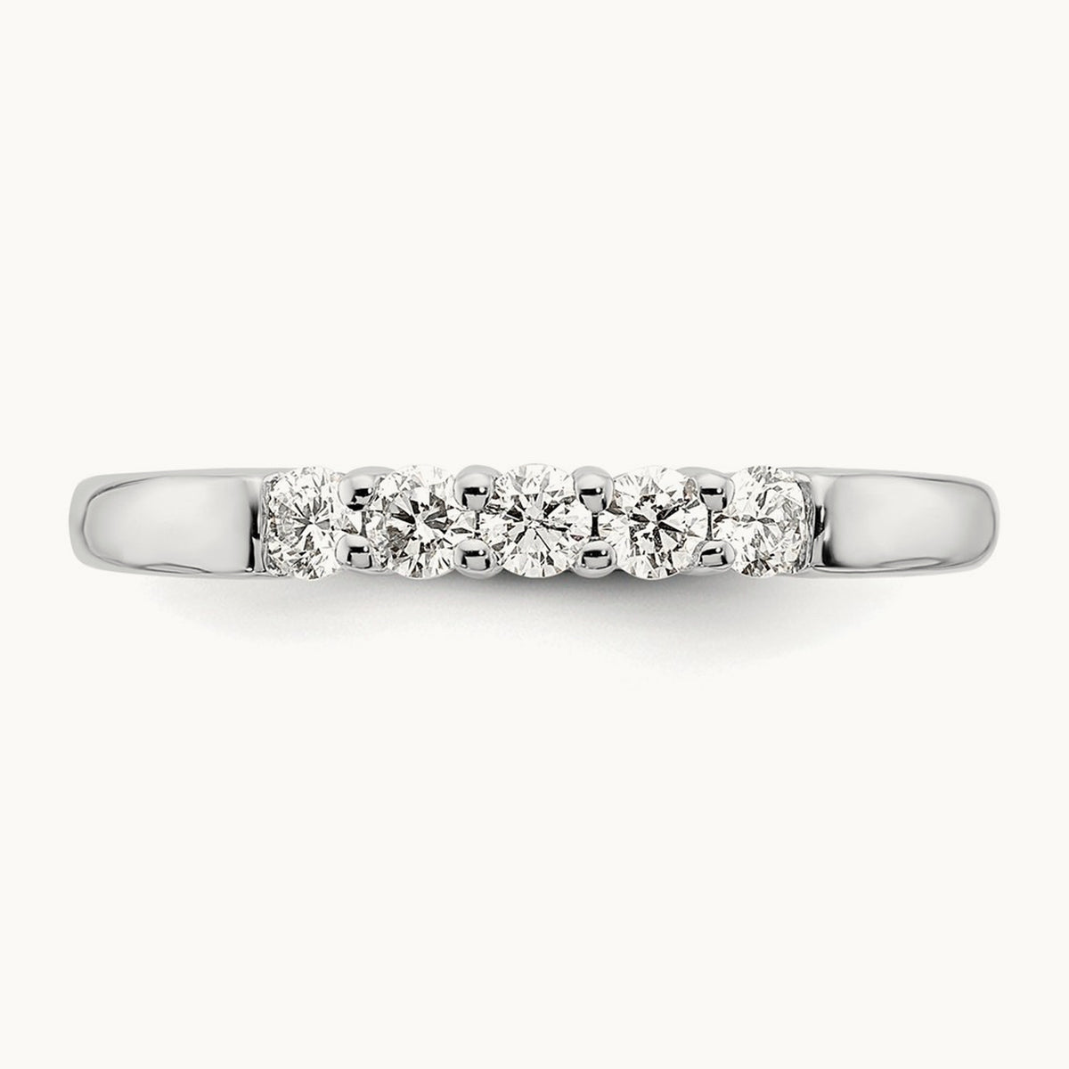 5-Stone Diamond Band, 14K White Gold