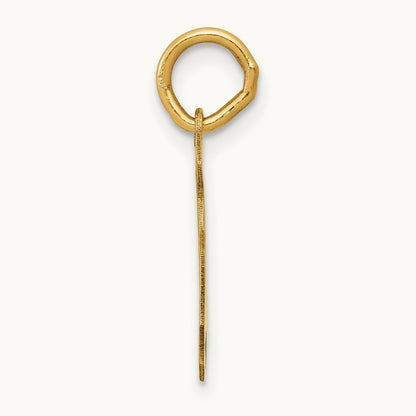Medium Satin Number 5 Charm — 14K Yellow Gold
