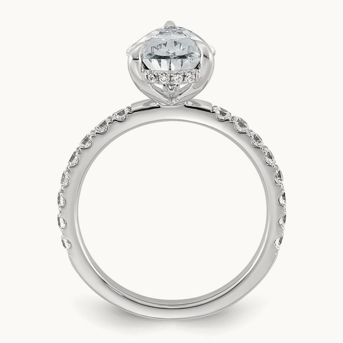 Pear Solitaire Engagement Ring, 1.25-4.75 ct tw Lab-Grown Diamond — 3 1/2 ct, 14K White Gold