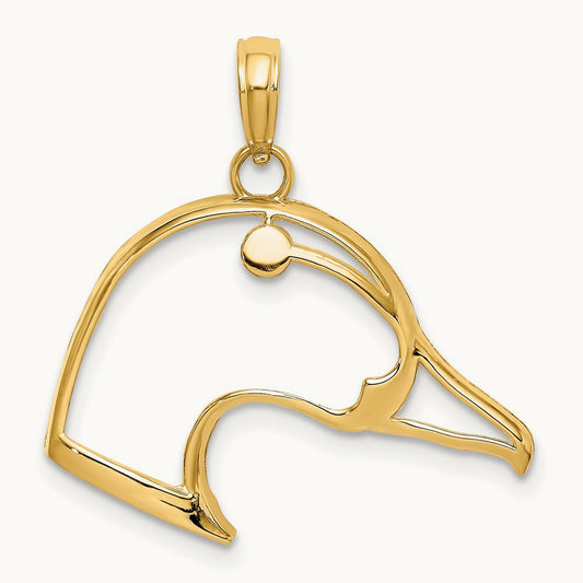 Cut-Out Duck Head Charm, 14K