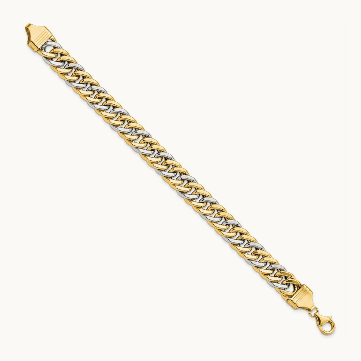 8 inch Curb Link Bracelet, 14K Two-tone