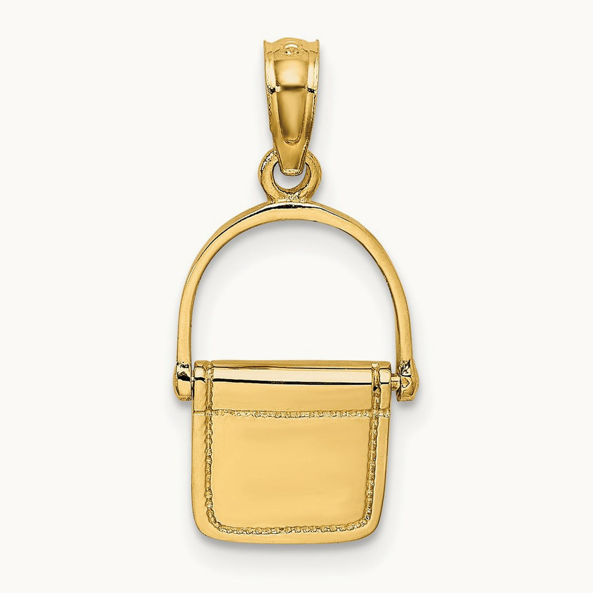 3-D Moveable Polished Purse Charm, 14K