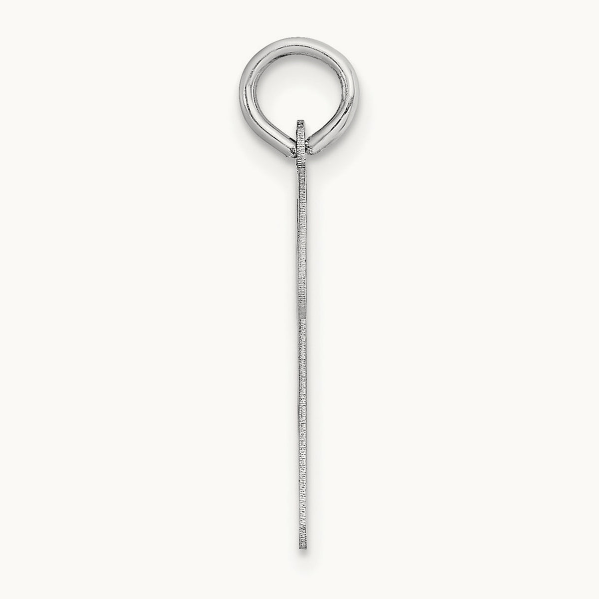 Large Script Initial Charm — 14K White Gold, N