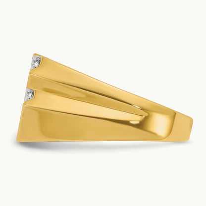 IBGoodman Men's Polished & Grooved 3/4ct Diamond Ring, 14K
