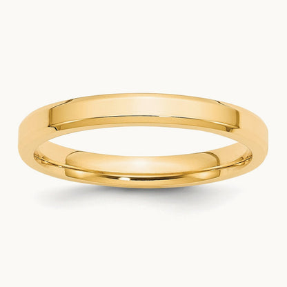 Bevel Edge Comfort Fit Band — 14K Yellow Gold, 3mm