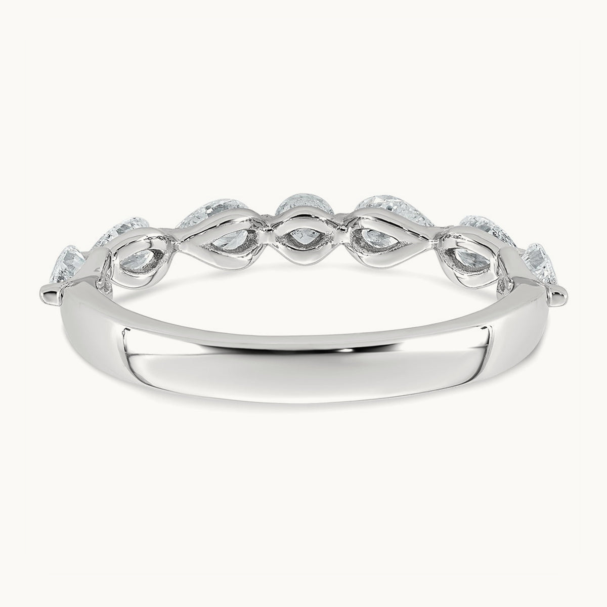 Pear Shape Stones Wedding Band, 0.75-1.00 ct tw Lab-Grown Diamond