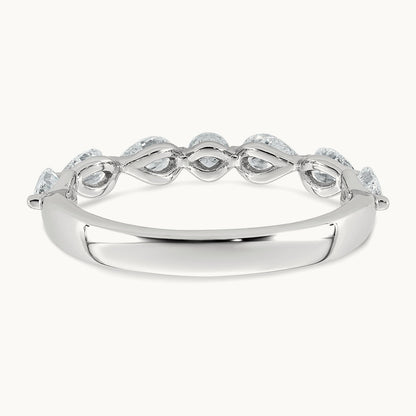 Pear Shape Stones Wedding Band, 0.75-1.00 ct tw Lab-Grown Diamond